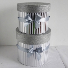 Fancy Runde Geschenkverpackung mit Deckel Dekorative Glitter für Weihnachten, Geburtstag und Hochzeit