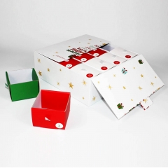 Schöne Adventskalender-Geschenkbox mit 12 Schubladen für den Weihnachtstag