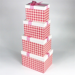 Lovely Pink Tartan Plaid Box mit Deckel und Band für Geschenk