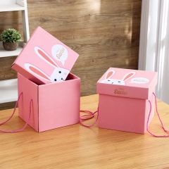 Benutzerdefinierte dekorative quadratische Packpapier Geschenkboxen mit Deckeln und Band für Kinder