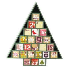 Karierter dekorativer Baum geformt Adventskalender für Weihnachtsgeschenk