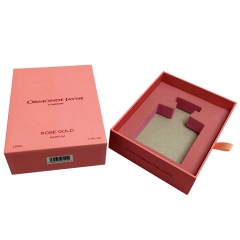 Lovely Pink Perfume Paper Gift Box with Drawer for Customing Logo