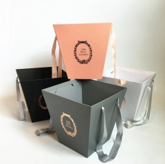 Waterproof Cardboard Paper Florist Box With Handle