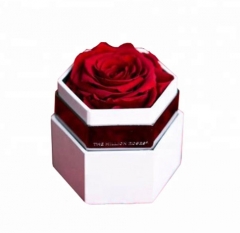 Neue Rose Geschenkbox Kleine Karton Sechseck Blume Hutschachtel