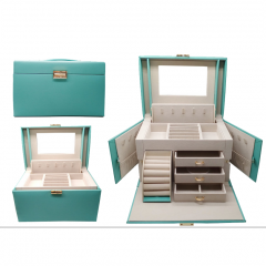 Multifunction Jewelry Box For Rings Earrings Necklaces With Mirror & Lock