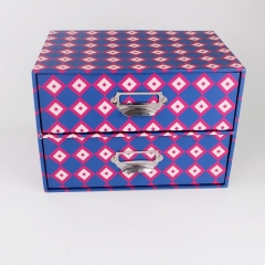 Rigid Double Layer Drawer Cardboard Gift Box with Metal Handle