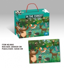 kundenspezifisches Druckpapier-Karikaturpuzzle mit Geschenkbox und Griff