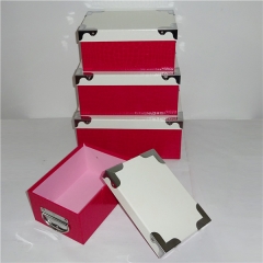 handgemachte Rechteck Karton Aufbewahrungspapier Box mit Metallgriff