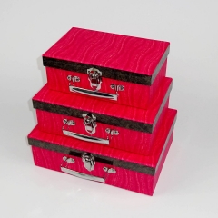Kosmetische Kofferbox aus Luxus-Papierspeicherpappe mit Griff und Schloss